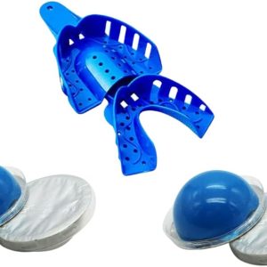 Dental Impression Silicone Putty Hydrophilic for Firmer Quick Setting Mould 4pcs Dental Impression Trays Upper Lower Medium Dental Restorations Impression